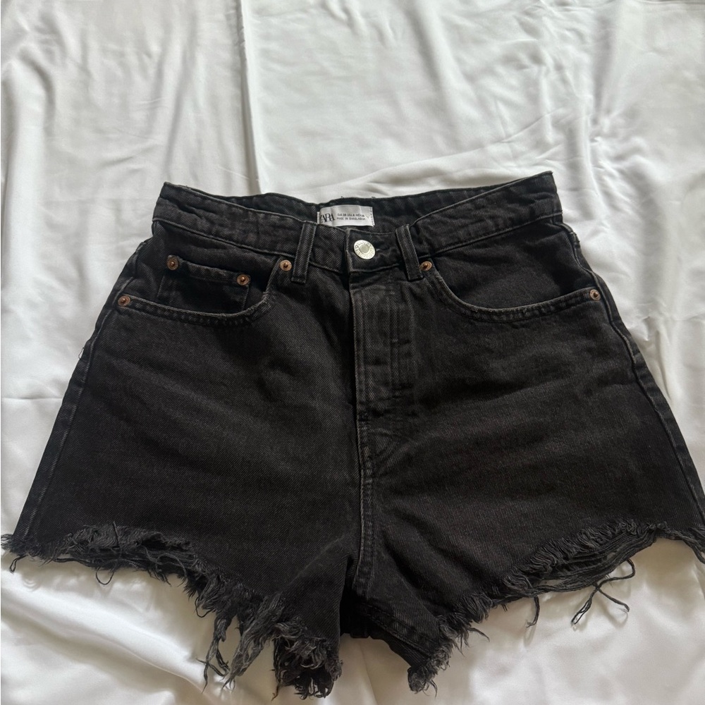 Zara high waisted denim shorts